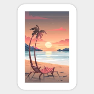 Sunset at the beach Sticker